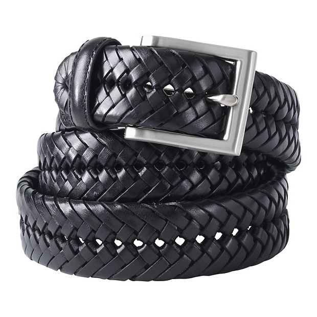 Leather Braided Belt - Black