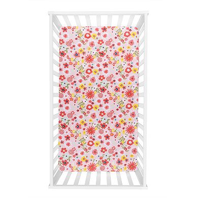 Sammy & Lou Floral Sprinkles 2-Pack Microfiber Fitted Crib Sheet Set