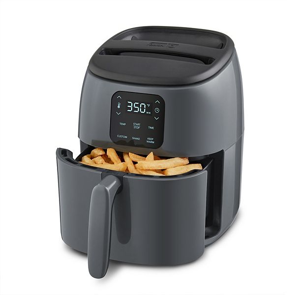 Dash 2.6 qt Express Digital Tasti-Crisp Nonstick Air Fryer: Aluminum, 1000W, Gray, Model DCAF220GBG, Airfryer Sale