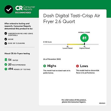 Dash Tasti-Crisp™ Express 2.6-qt. Digital Air Fryer