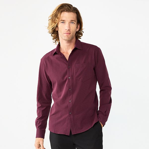 Men's Apt. 9® Slim Untucked-Fit Performance Button-Down Shirt