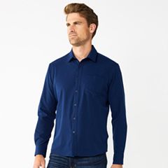 Blue button up outlet shirt mens