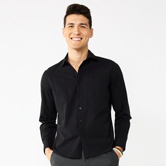 Men's Apt. 9® Slim Untucked-Fit Performance Long Sleeve Button-Down Shirt