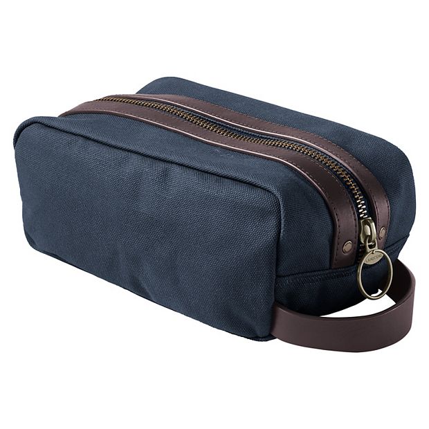 Lands End Waxed Canvas Travel Dopp Kit Toiletry Bag