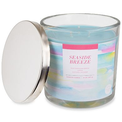 Sonoma Goods For Life® Seaside Breeze 14-oz. Watercolor Candle Jar