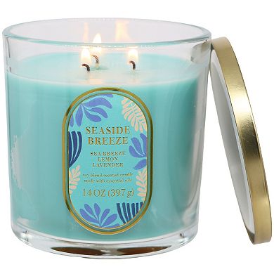 Sonoma Goods For Life® Seaside Breeze 14-oz. Watercolor Candle Jar