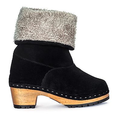 Rag & Co Juglans Women's Faux Fur Collared Suede Ankle Boots