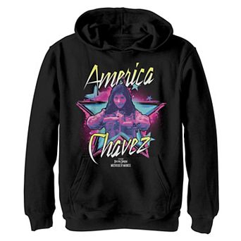 Boys 8-20 Doctor Strange Movie 2 America Chavez Pose Star Neon Hoodie
