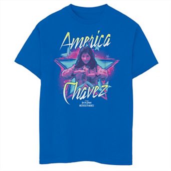 Boys 8-20 Doctor Strange Movie 2 America Chavez Pose Star Neon Tee