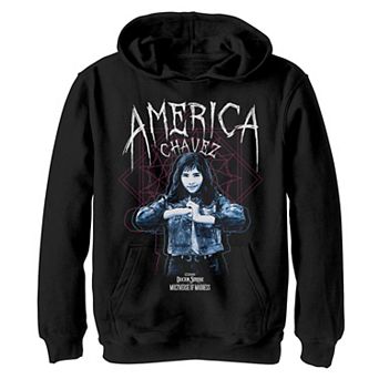 Boys 8-20 Doctor Strange Movie 2 America Chavez Pose Portal Hoodie