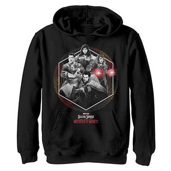Boys 8-20 Doctor Strange Movie 2 Hero Group shot Hexagon Hoodie