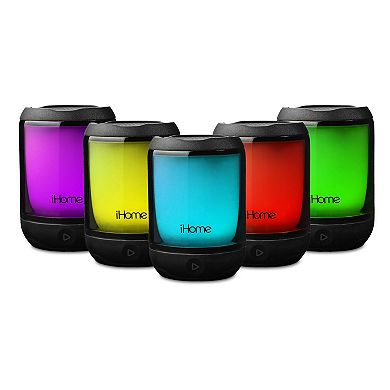 iHome iBT800B PLAYGLOW MINI Rechargeable Color Changing Waterproof Bluetooth Speaker with Mega Battery