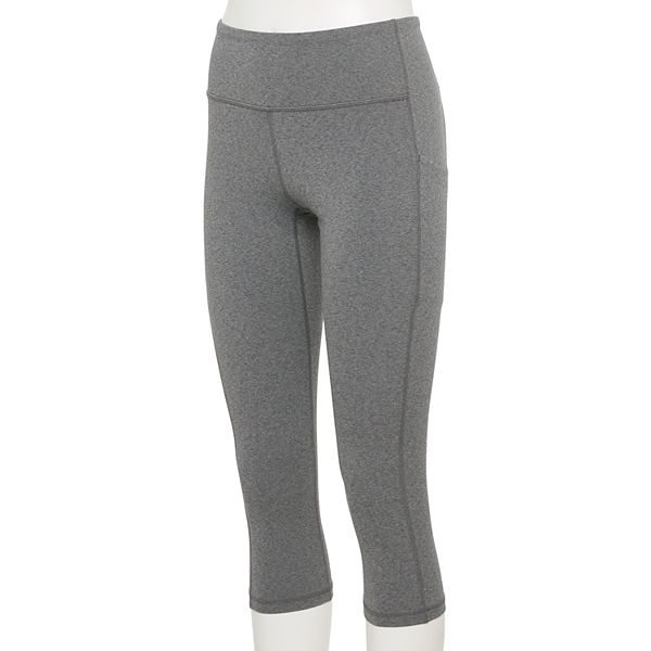 Women's Tek Gear® Ultrastretch Pocket High-Waisted Capri Leggings - Charcoal Sd (SMALL)