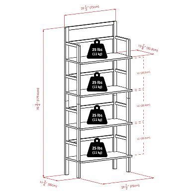 Winsome Aiden 4-Shelf Baker's Rack Bookcase