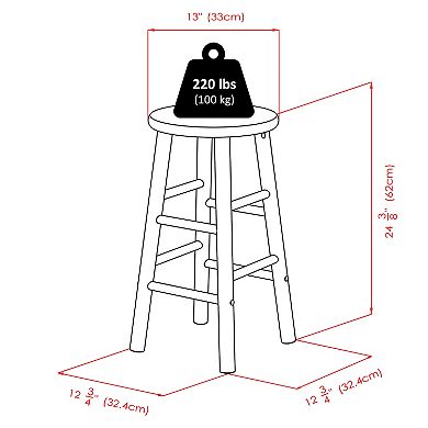 Winsome Huxton Counter Stool 2-piece Set