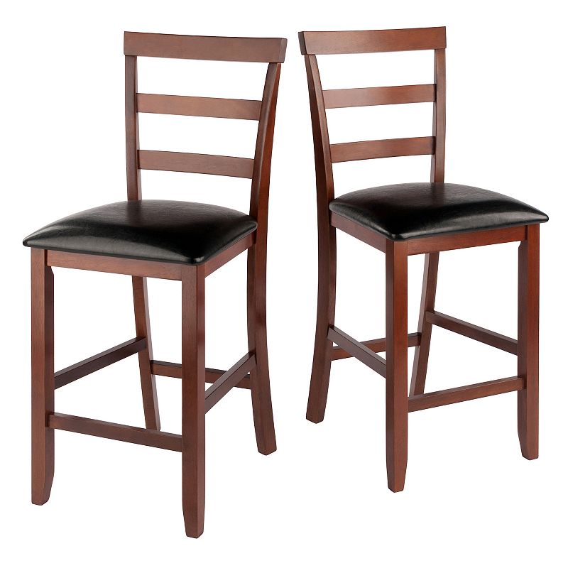 Winsome Simone Ladder Back Counter Stool 2-piece Set, Brown