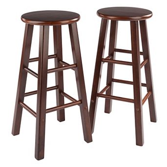 Winsome Element Walnut Finish Bar Stool 2 pc Set