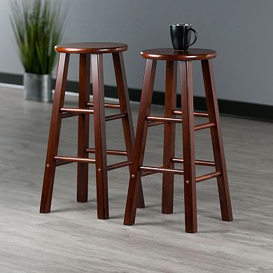 Winsome Element Walnut Finish Bar Stool 2-piece Set