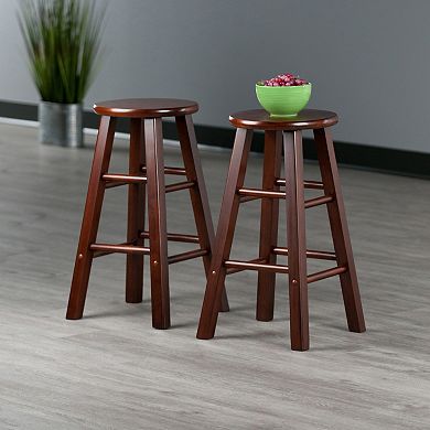 Winsome Element Walnut Finish Counter Stool 2-piece Set