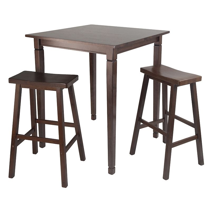 Winsome Kingsgate Dining Table & Stool 3-piece Set, Brown
