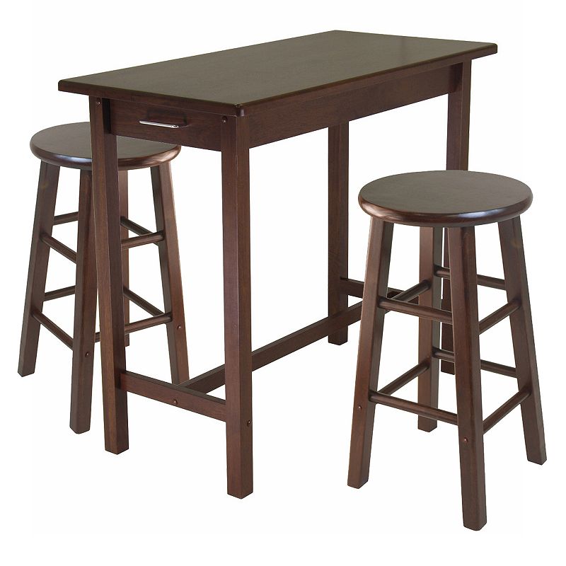 Winsome Sally Breakfast Table & Stool 3-piece Set, Brown