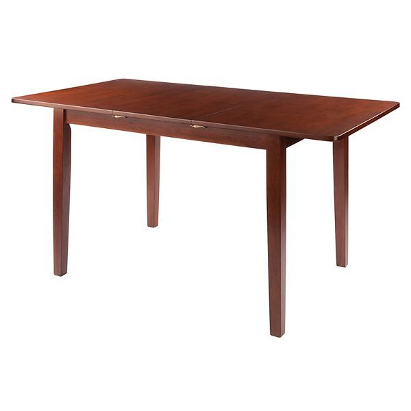 Darren Extendable Dining Table Walnut - Winsome: Self-Storing Butterfly Leaf, Seats 6