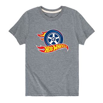 Boy's 8-20 Hot Wheels Flaming Tire Logo Tee