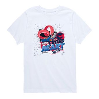 Boy's 8-20 Hot Wheels Criss Cross Heart Tee