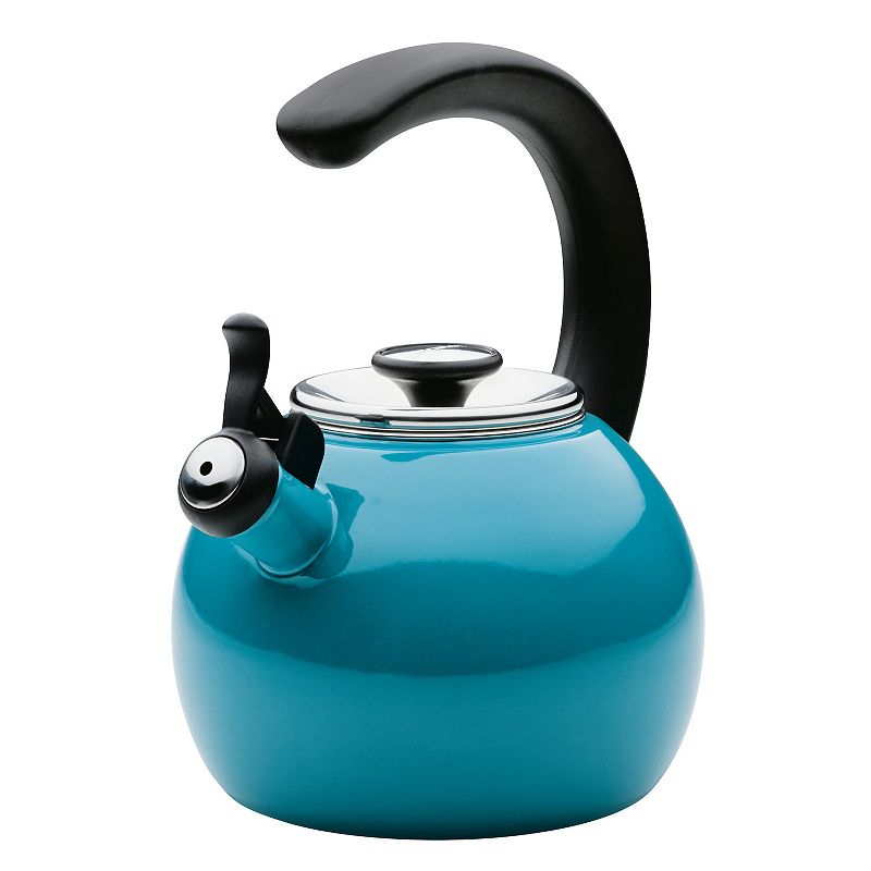 Circulon 48167 2-Quart Whistling Turquoise Teakettle with Flip-Up Spout
