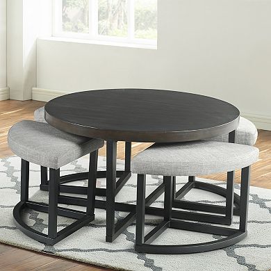 Steve Silver Co. Yukon Coffee Table with Stools 4-Piece Set