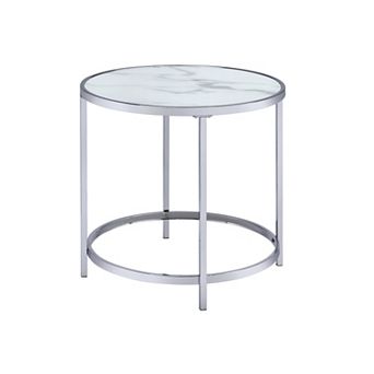 Steve Silver Co. Rayne Faux-Marble Top Round End Table