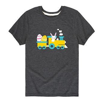 Boys 8-20 Easter Train With Bunny Graphic Tee