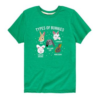 Boys 8-20 Types Of Bunnies Graphic Tee