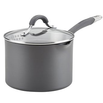 Circulon Radiance 3-qt Hard-Anodized Nonstick Saucepan with Straining Lid