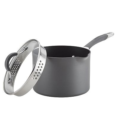 Circulon Radiance 3-qt. Hard-Anodized Nonstick Saucepan with Straining Lid