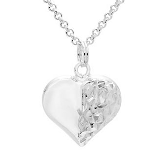 A&M Sterling Silver Heart Charm Necklace