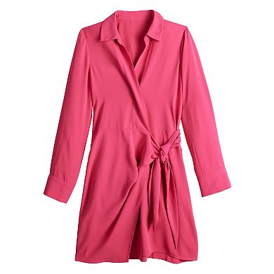 Women's INTEMPO Faux-Wrap Shirt Dress