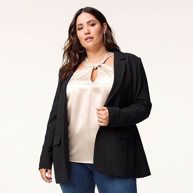 Long boyfriend blazer deals plus size