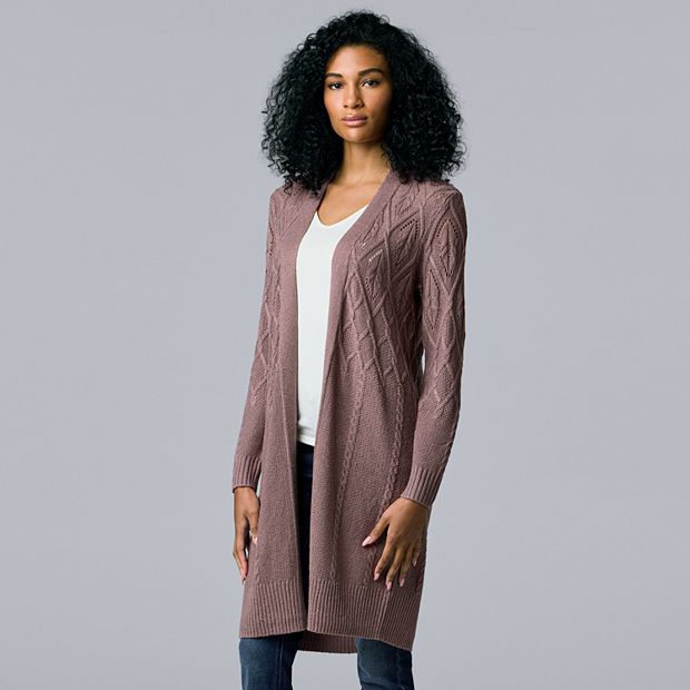 Women s Simply Vera Vera Wang Long Cardigan Sweater