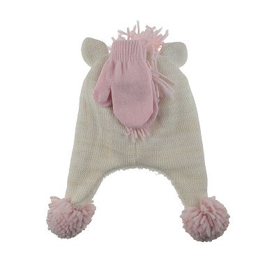 Toddler Girl Capelli Homespun Unicorn Metallic Trapper Hat & Mittens Set