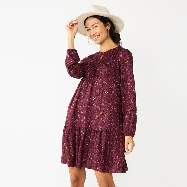 Petite Sonoma Goods For Life® Printed Long Sleeve Dress