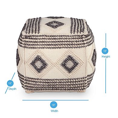 Steve Silver Co. Dalia Square Handwoven Pouf