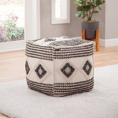 Steve Silver Co. Dalia Square Handwoven Pouf