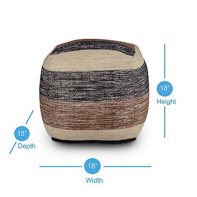 Steve Silver Co. Jamal Square Handwoven Pouf
