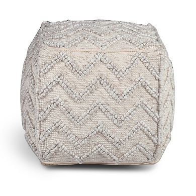 Steve Silver Co. Kenzari Square Zig-Zag Handwoven Pouf