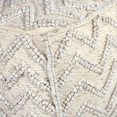Steve Silver Co. Kenzari Square Zig-Zag Handwoven Pouf