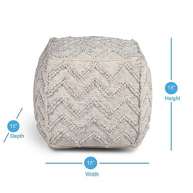 Steve Silver Co. Kenzari Square Zig-Zag Handwoven Pouf