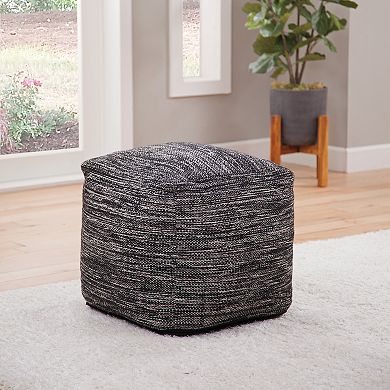 Steve Silver Co. Omari Square Handwoven Pouf Ottoman