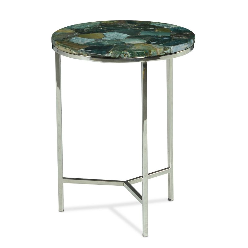 Steve Silver Co. Foster Agate Top Round Chairside Table, Multicolor