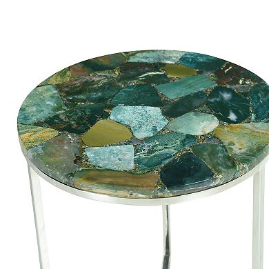 Steve Silver Co. Foster Agate Top Round Chairside Table